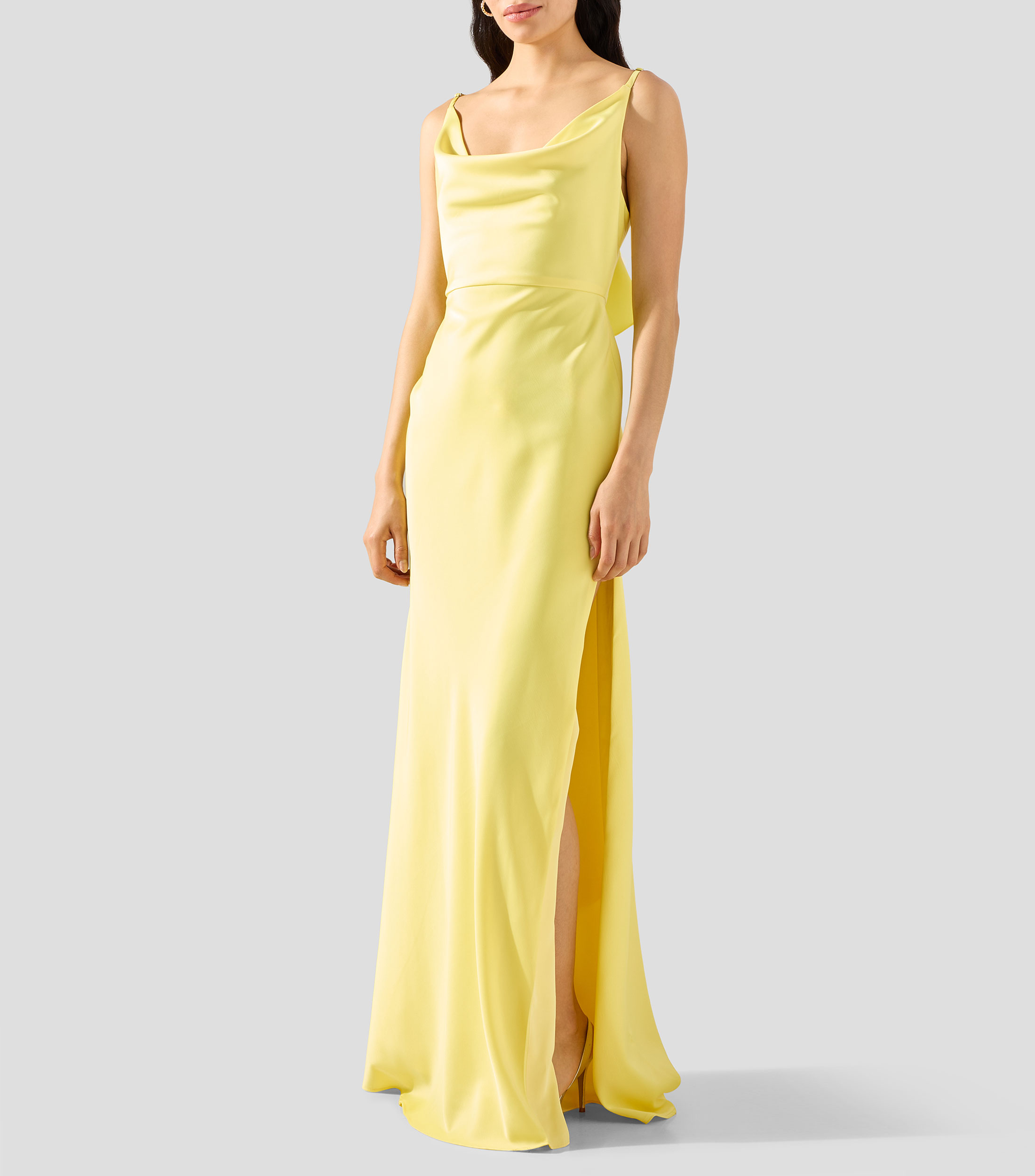 Vestido de fiesta largo liso Mujer